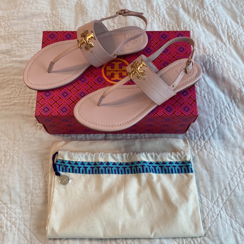 Tory Burch, Elvery Sandal - Calf Leather, sea shell pink, size 9